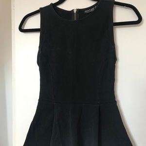 Topshop Black Peplum Tank Top